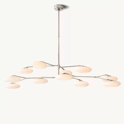 Sylvaine Frosted Glass Two-Tier Chandelier 65"