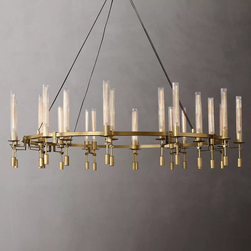 Fontanelle Vintage Glow Round Chandelier 70"