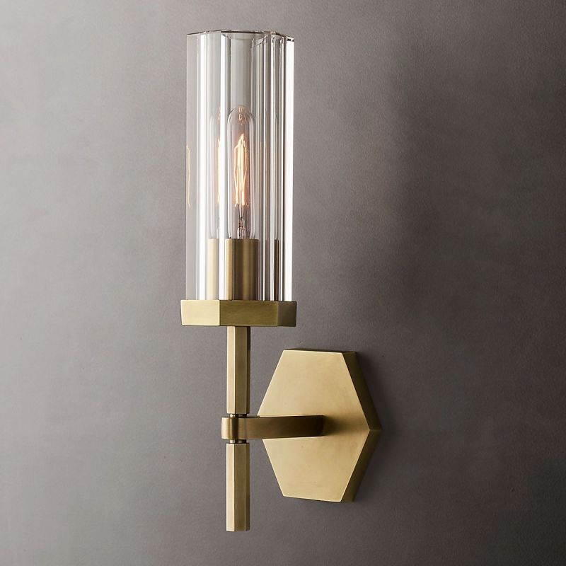 Lambert Hexagonal Glass Wall Sconce