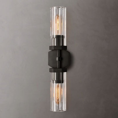 Lambert Hexagonal Glass Double Wall Sconce