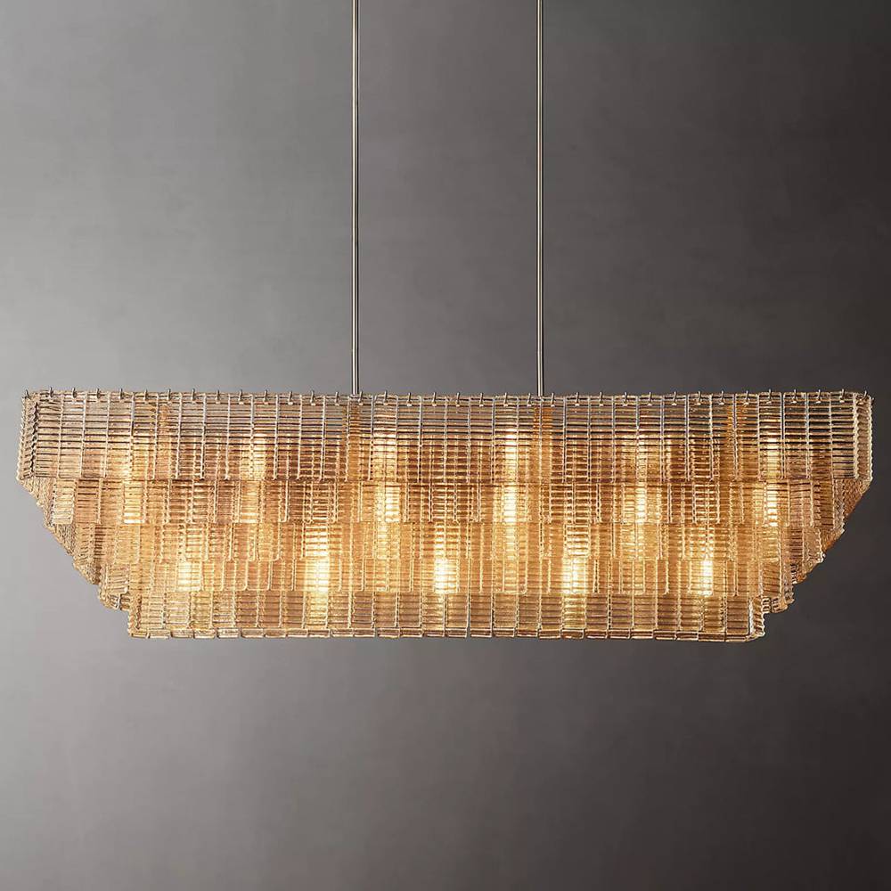 Sirene Draped Glass Rectangle Chandelier 77"