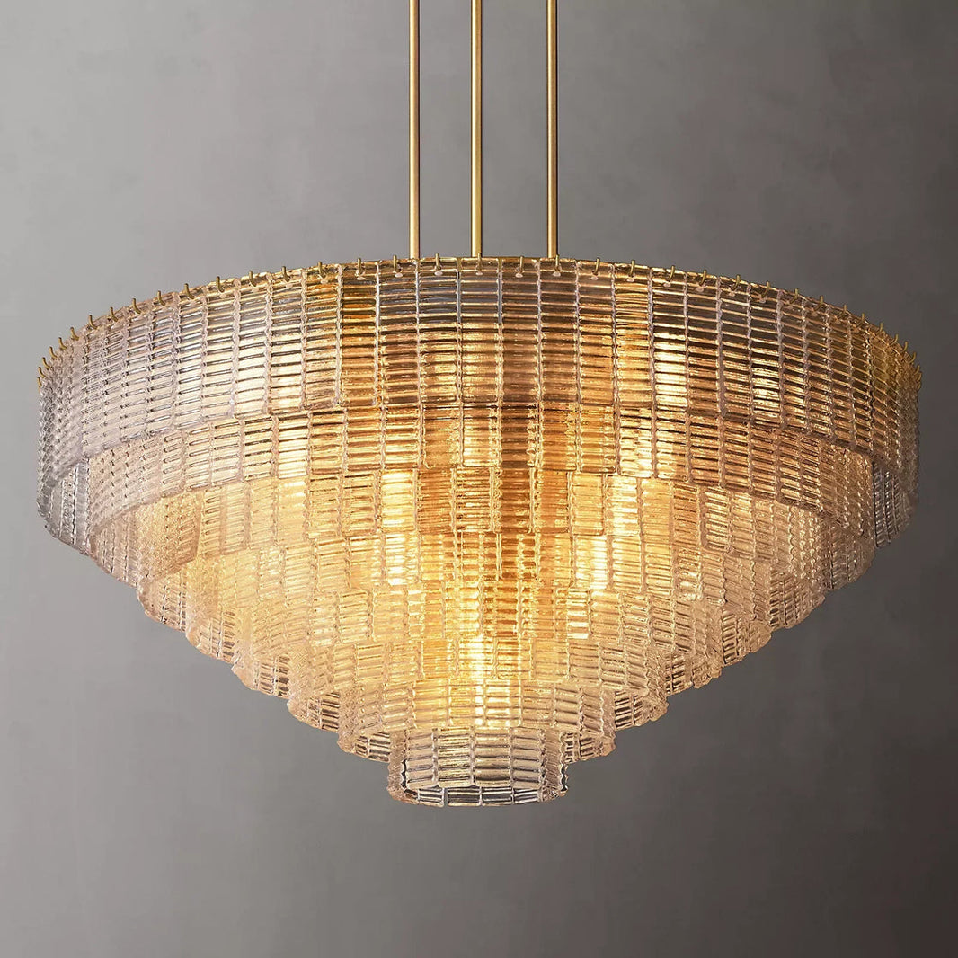 Sirene Draped Glass Round Chandelier 52"
