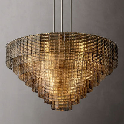 Sirene Draped Glass Round Chandelier 52"