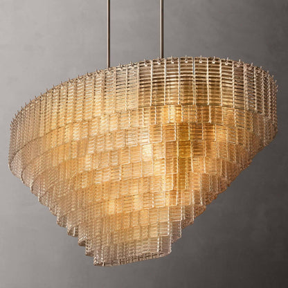 Sirene Draped Glass Oval Chandelier 65"