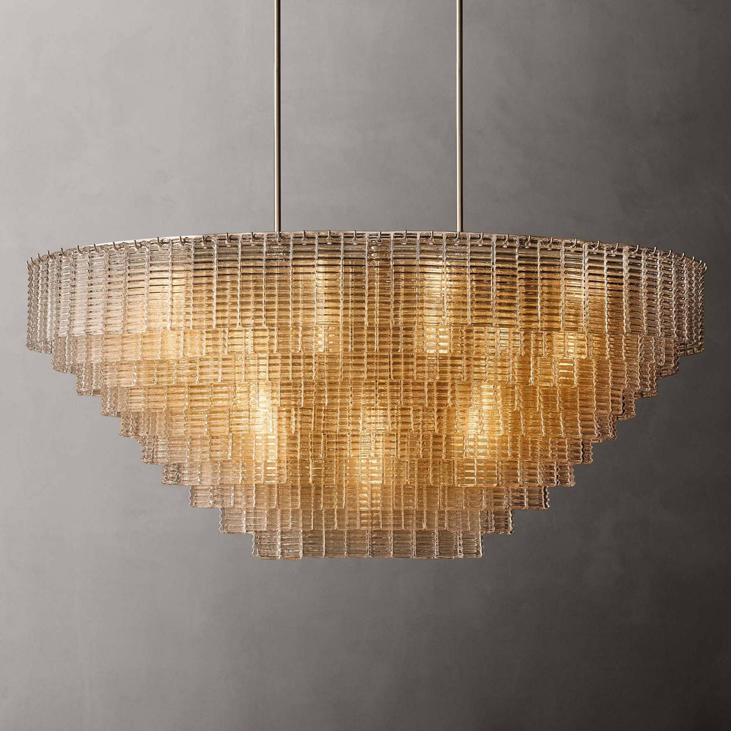 Sirene Draped Glass Oval Chandelier 65"