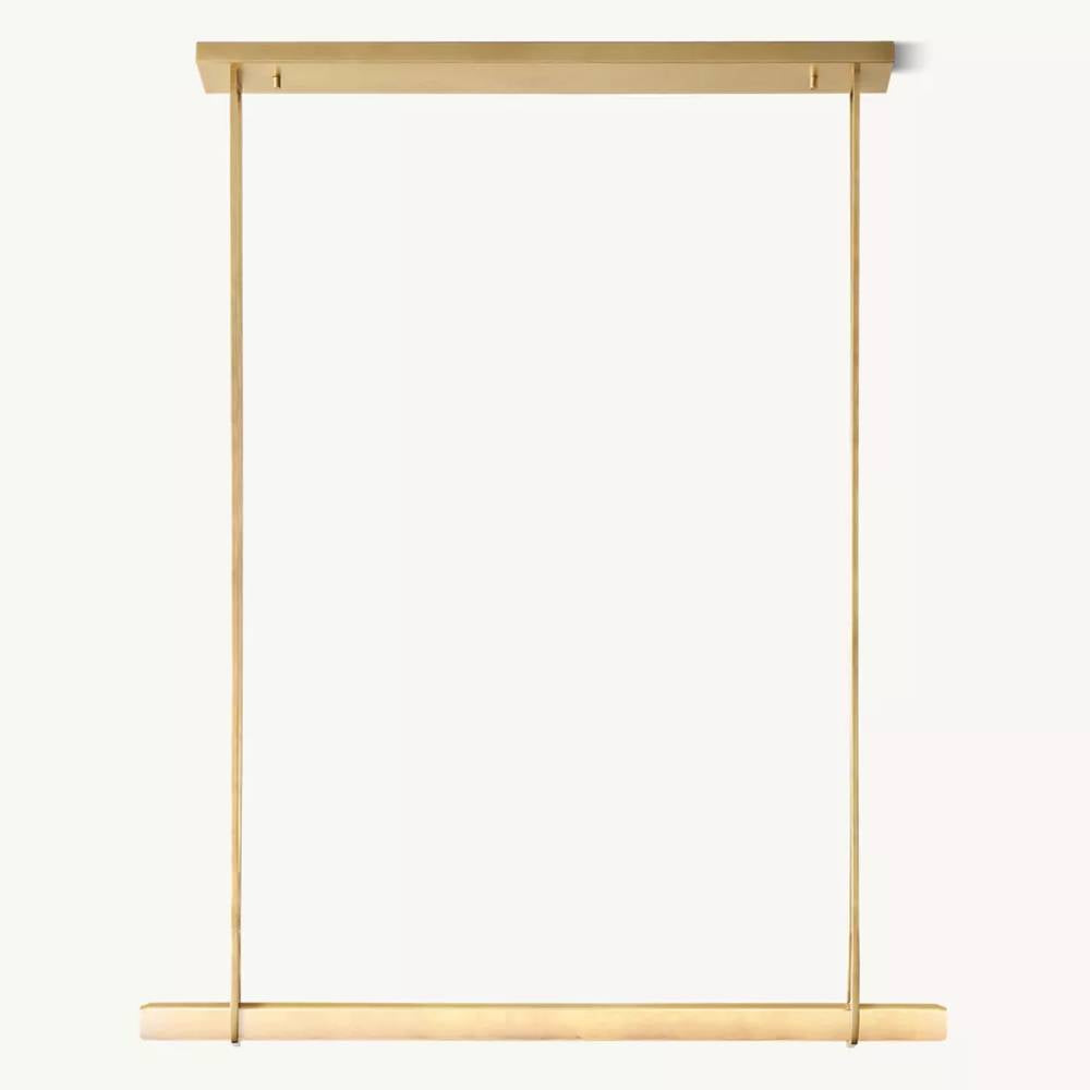 Audubon Sculpt Alabaster Single Bar Linear Chandelier 60"