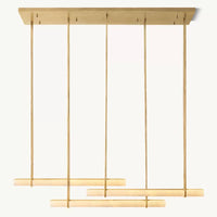 Audubon Sculpt Alabaster Triple Bar Linear Chandelier 72"