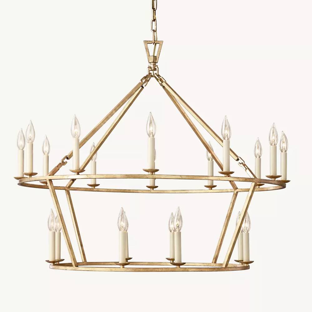 Carrick English Openwork Two-Tier Round Chandelier 40"