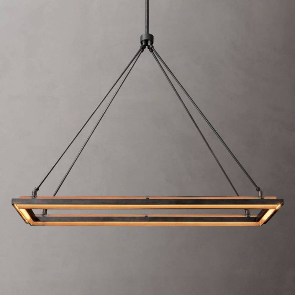 Peralta Forged Ambient Rectangular Chandelier 48"