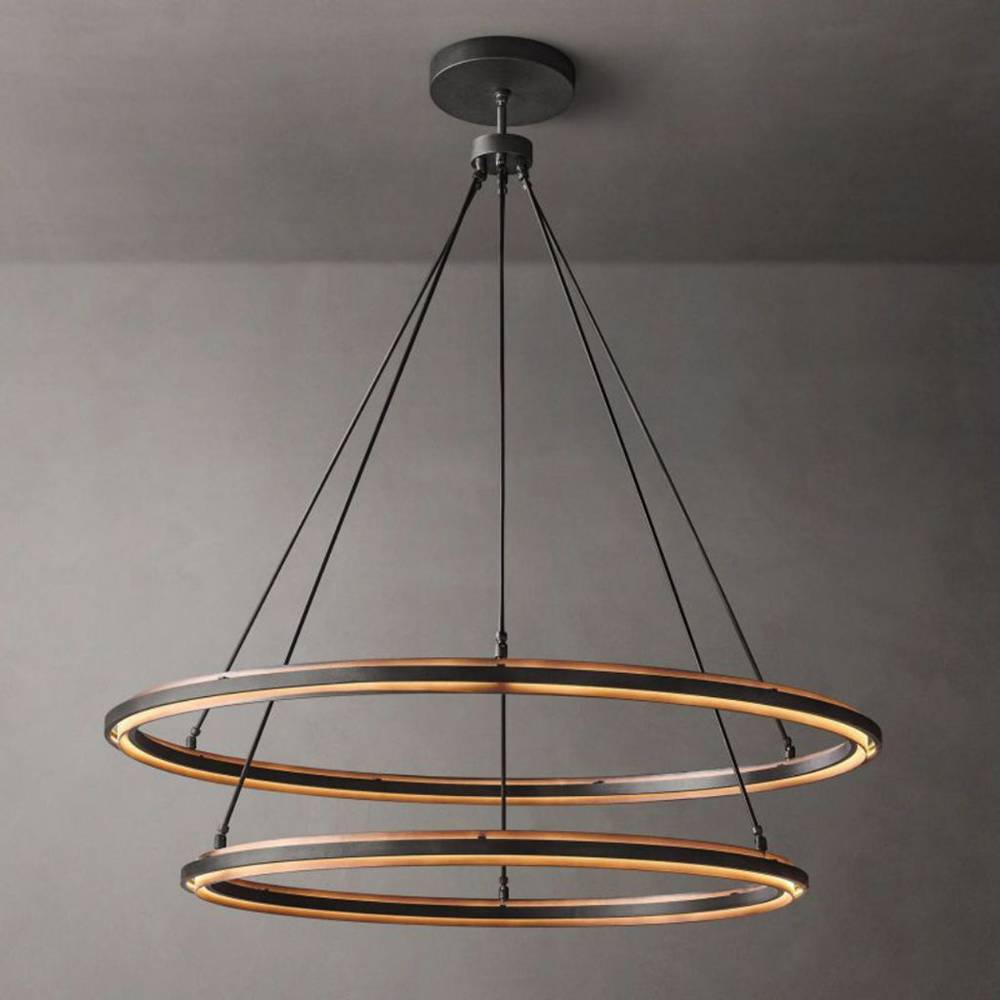 Peralta Forged Ambient Two-Tier Round Chandelier 60"