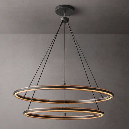 Peralta Forged Ambient Two-Tier Round Chandelier 60"