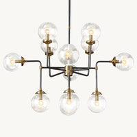 Bistro Transit Globe Glass Chandelier 42"