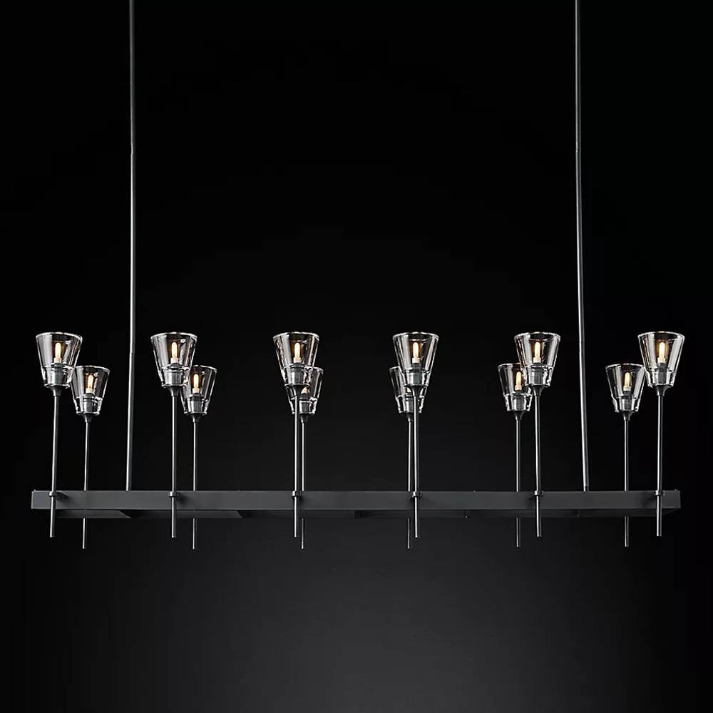 Torche Sculpted Glow Rectangular Chandelier 54"