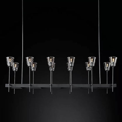 Torche Sculpted Glow Rectangular Chandelier 54"