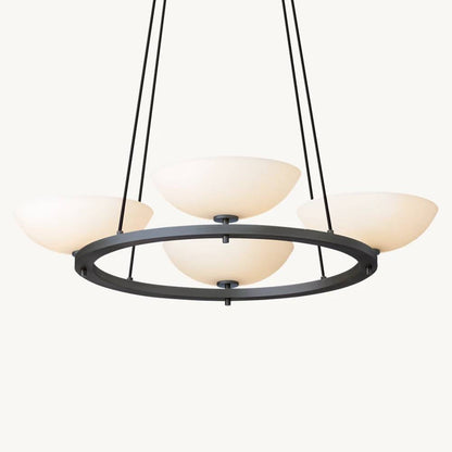 Vernet Porcelain Shade Round Chandelier 36"