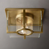 Petrus Structured Glass Square Flush Mount