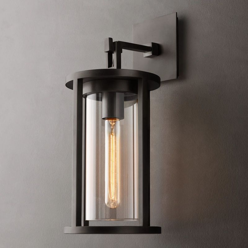 Petrus Structured Glass Round Wall Sconce