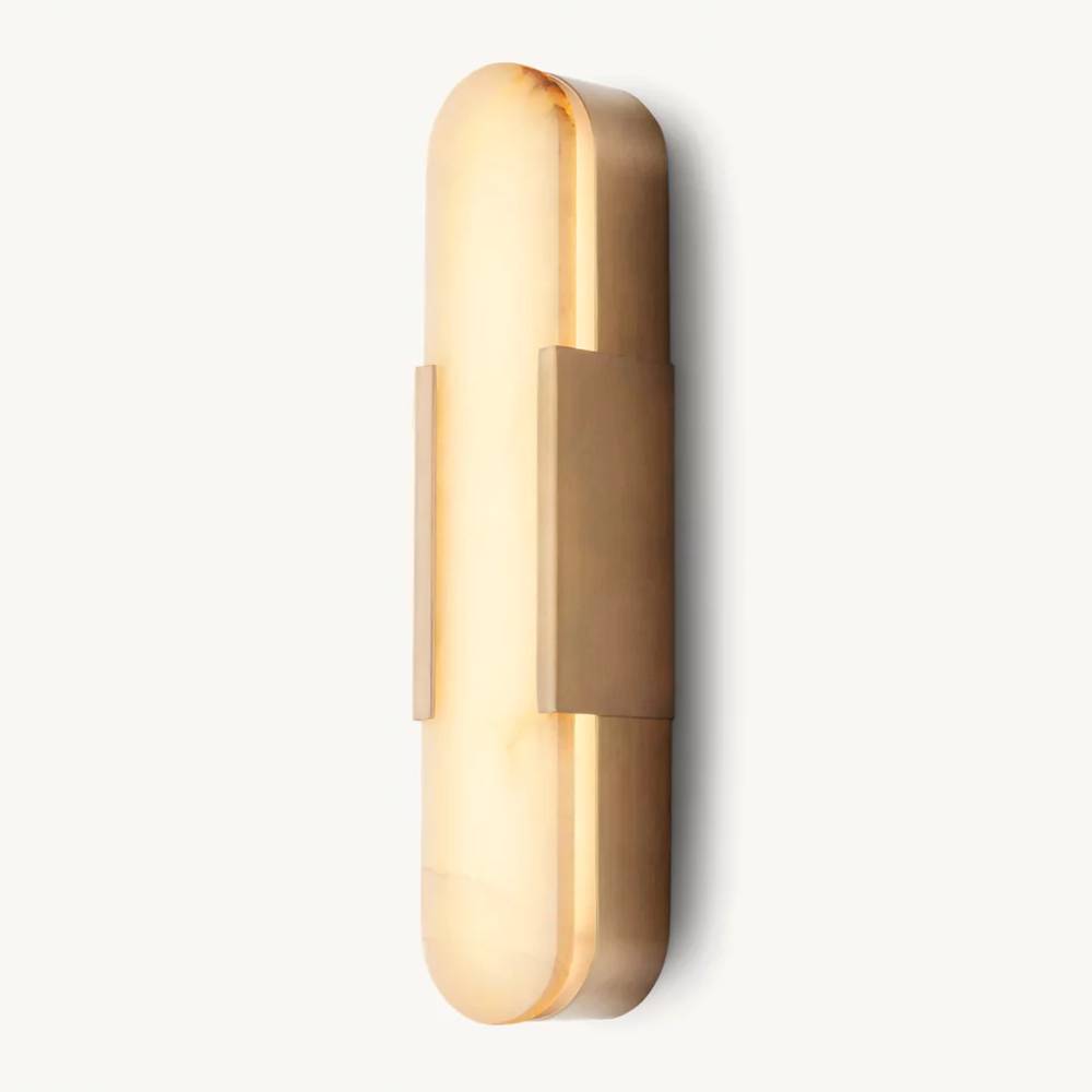 Halver Alabaster Panel Grand Wall Sconce
