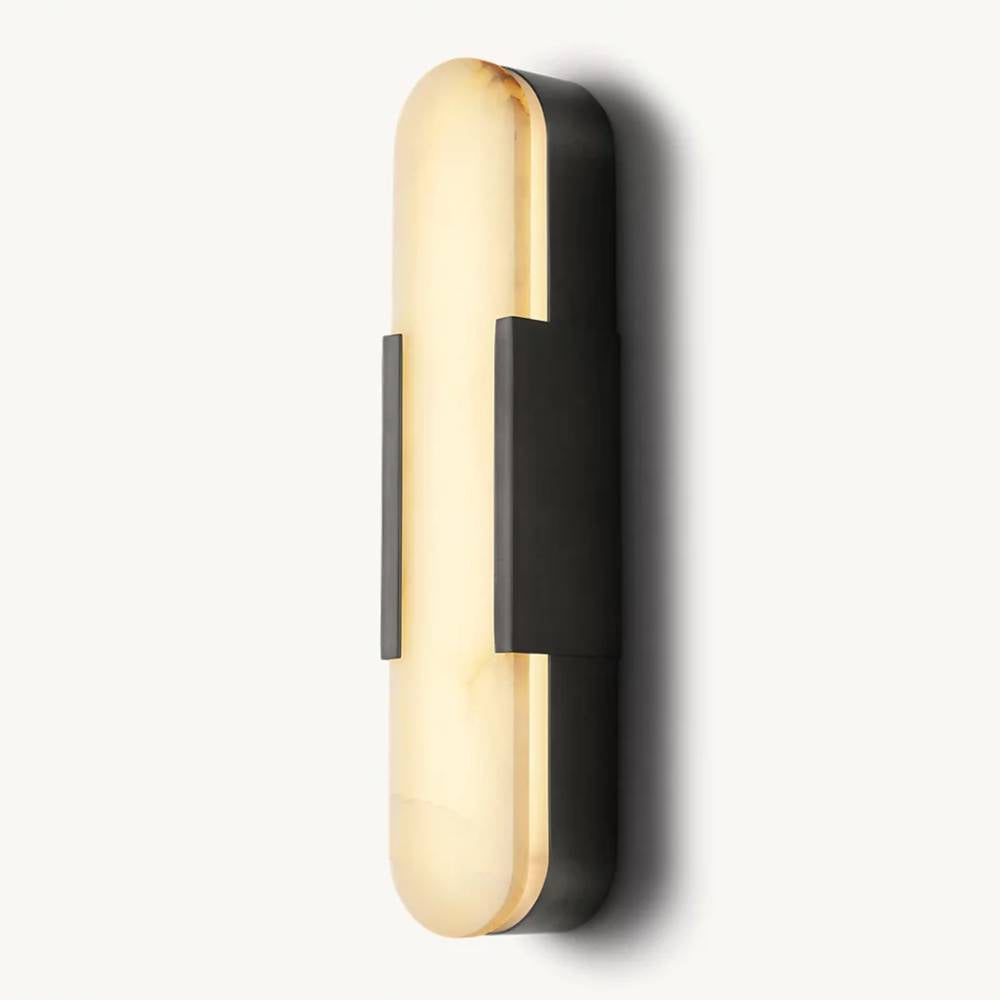 Halver Alabaster Panel Grand Wall Sconce