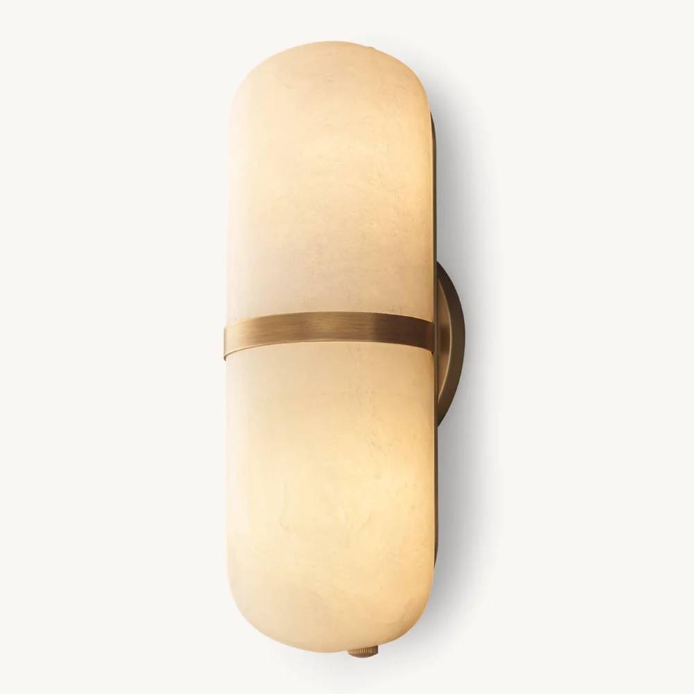 Halver Alabaster Panel Pill Wall Sconce
