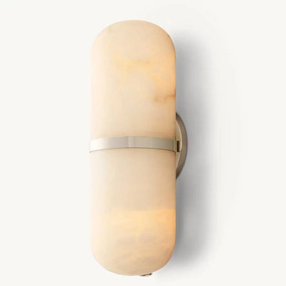Halver Alabaster Panel Pill Wall Sconce