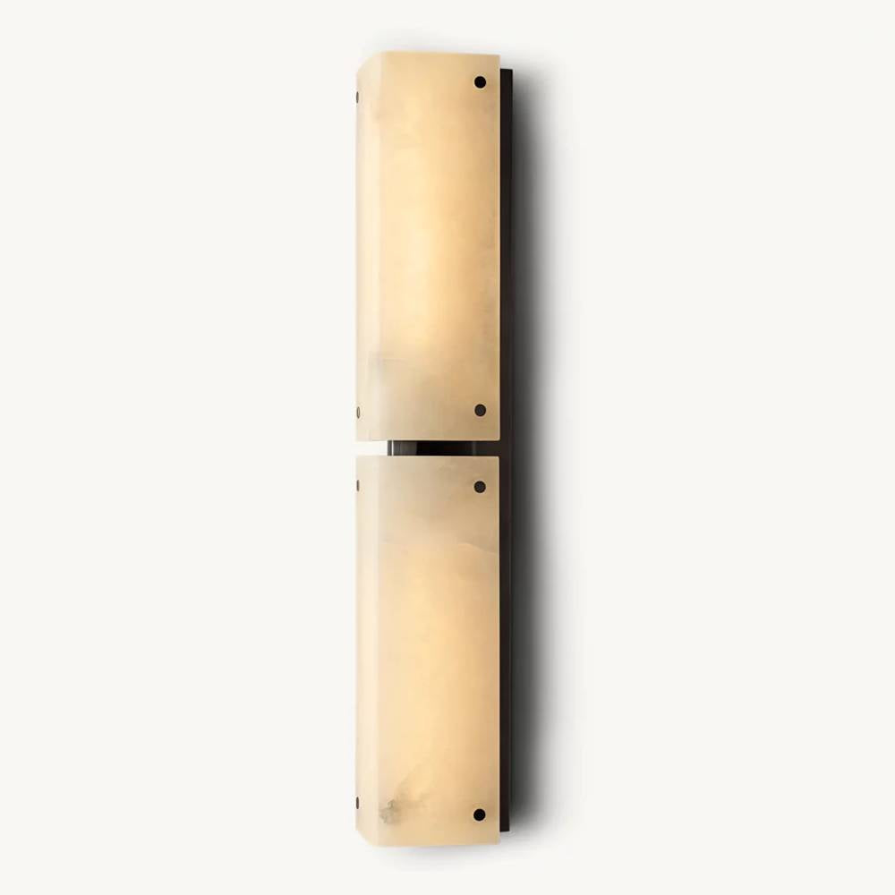 Reynard Stacked Alabaster Double Wall Sconce