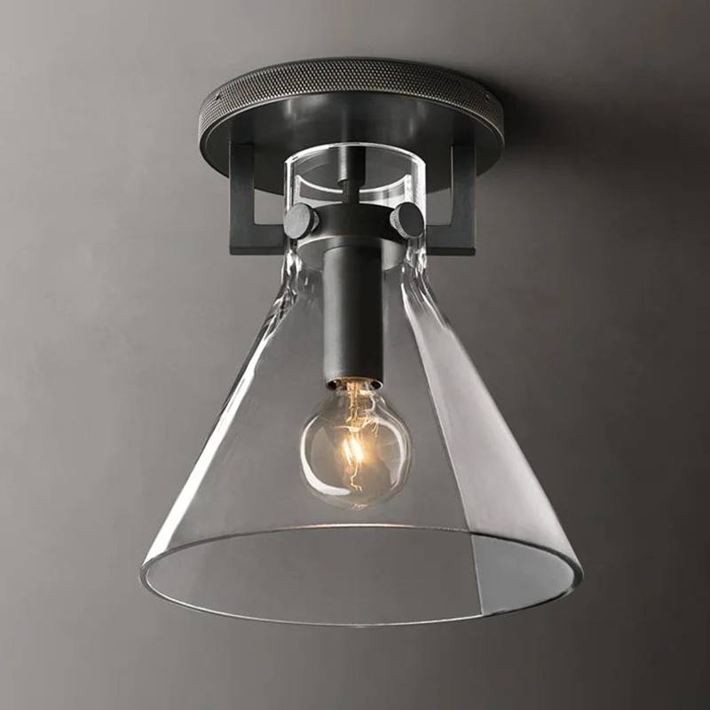Machinist Glass Funnel Flush Mount