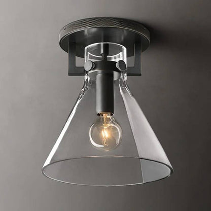 Machinist Glass Funnel Flush Mount