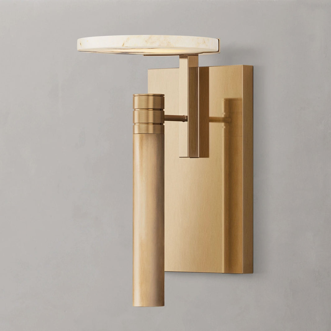 Halver Alabaster Dome Wall Sconce