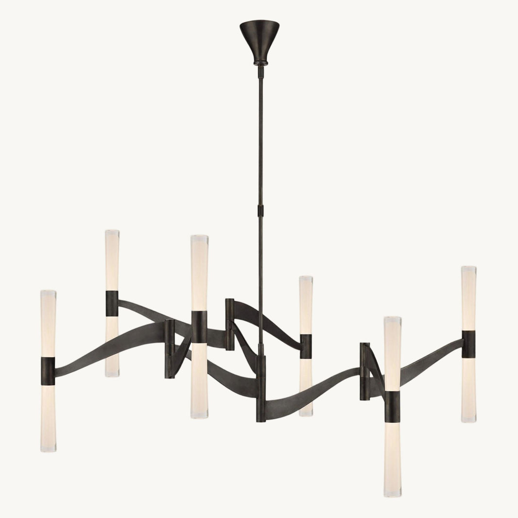 Brilora Etched Wave Mobile Chandelier 54"