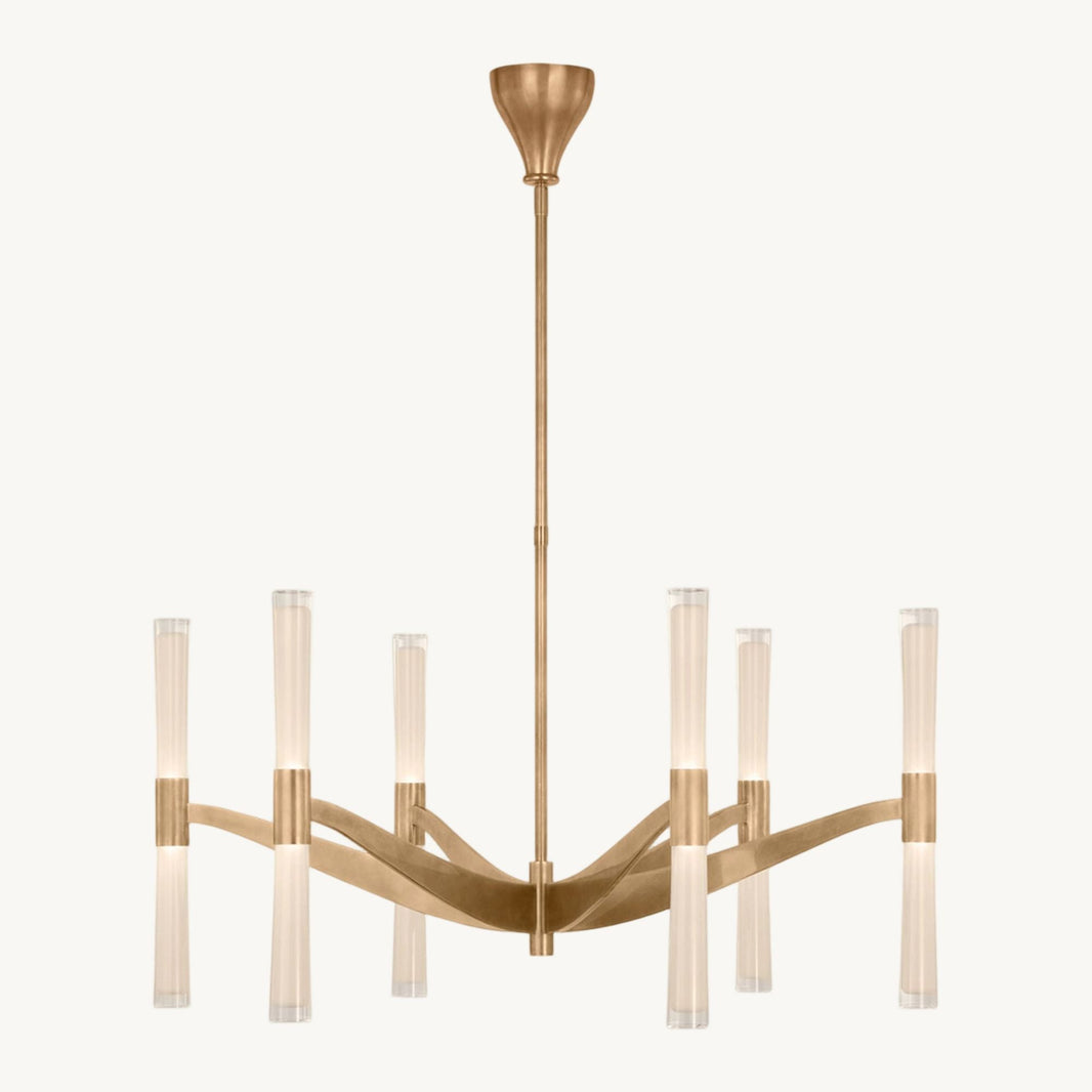 Brilora Etched Wave Round Chandelier 40"