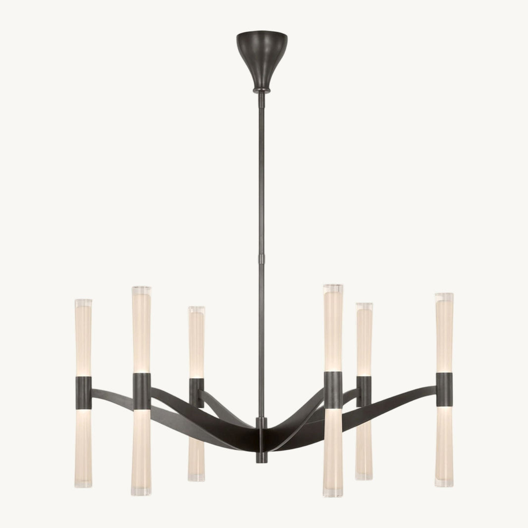 Brilora Etched Wave Round Chandelier 40"
