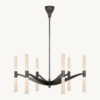 Brilora Etched Wave Round Chandelier 40"