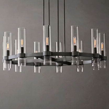 Ravelle Clear Glass Round Chandelier 36"