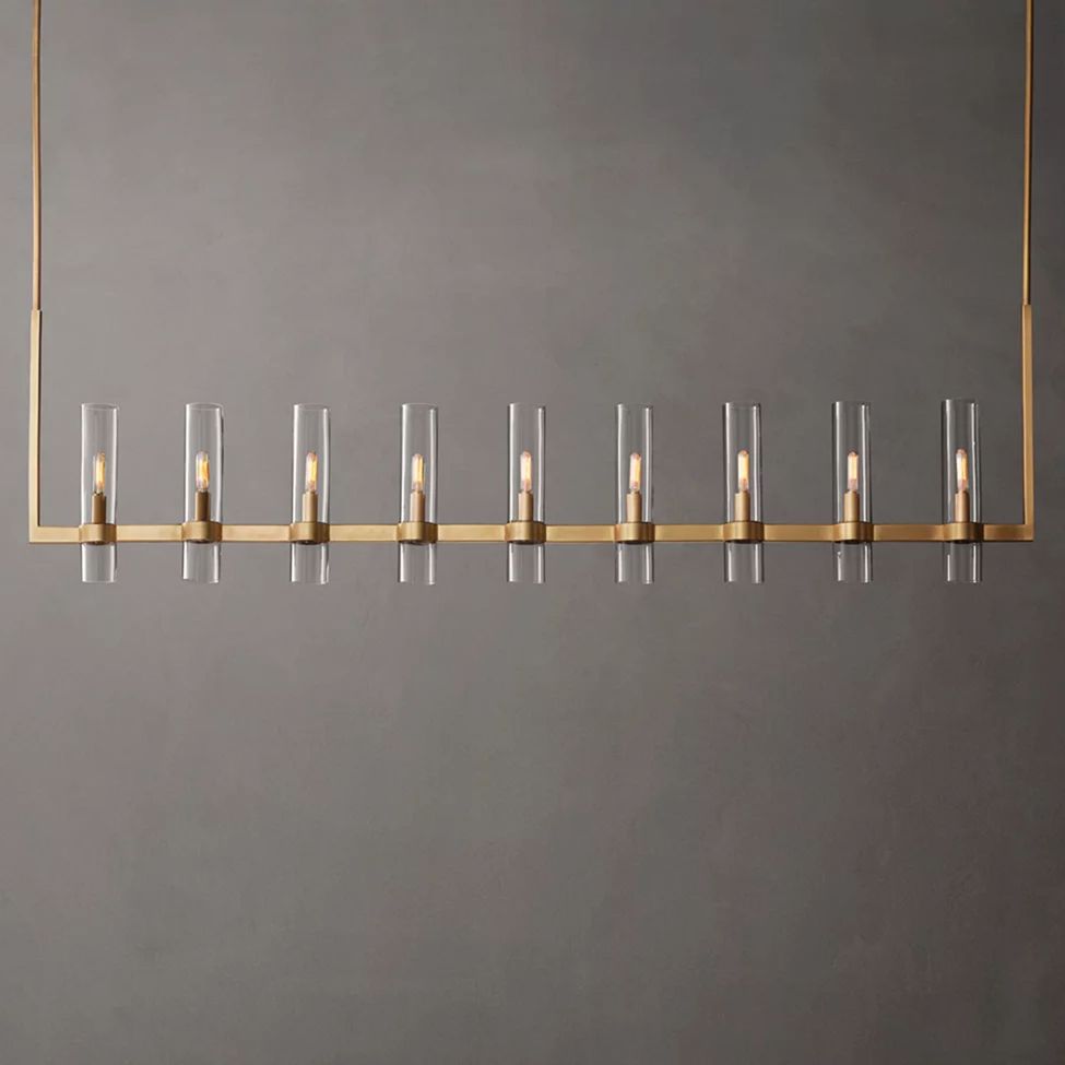 Ravelle Clear Glass Linear Chandelier 73"