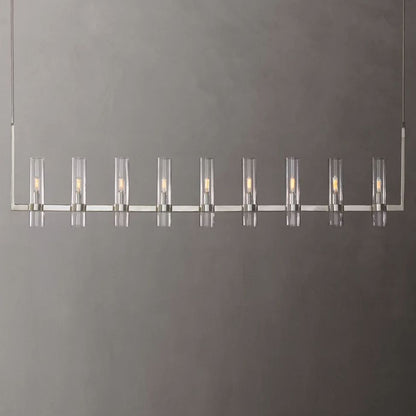 Ravelle Clear Glass Linear Chandelier 73"