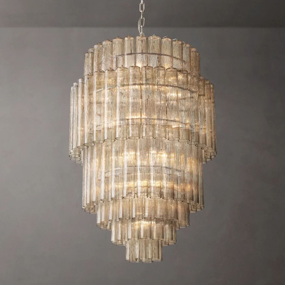 Venino Cylinder Tiered Round Chandelier 34"