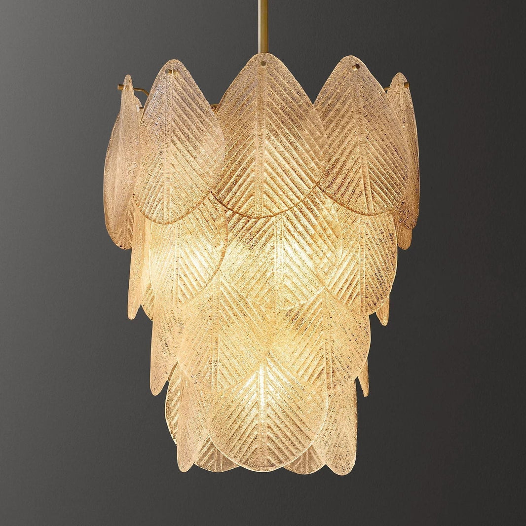 Vanero Pebble Leaf Round Chandelier 18"