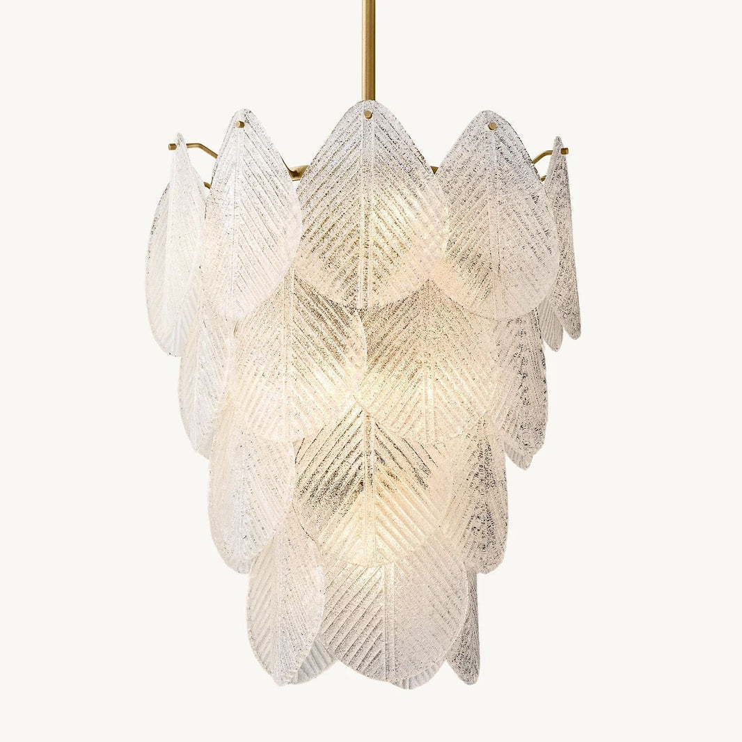 Vanero Pebble Leaf Round Chandelier 18"