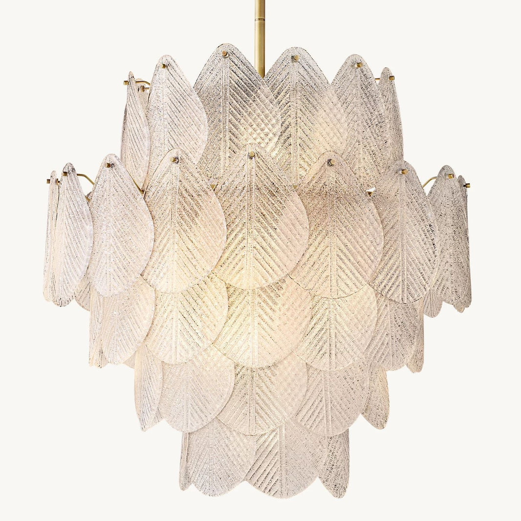 Vanero Pebble Leaf Round Chandelier 30"