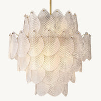 Vanero Pebble Leaf Round Chandelier 30"