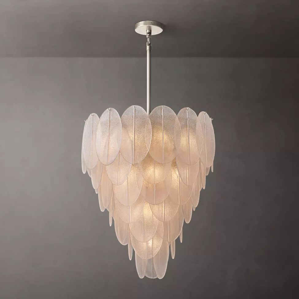 Vanero Pebble Leaf Tiered Chandelier 36"