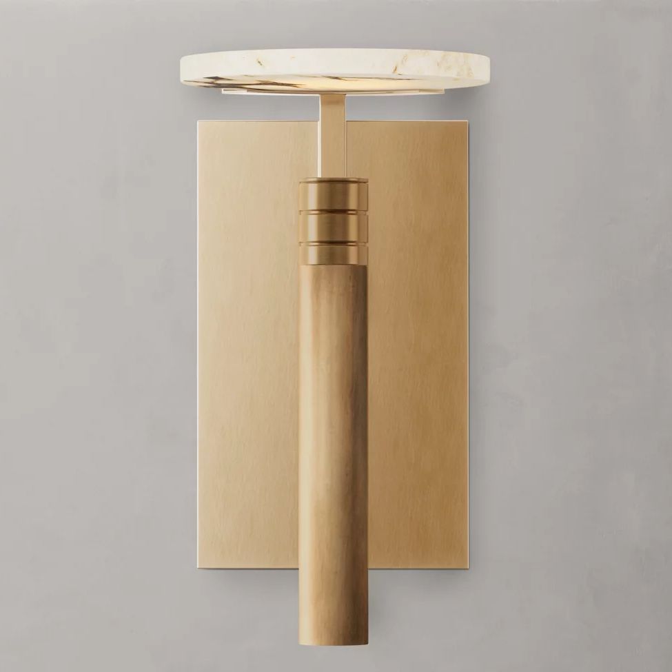 Halver Alabaster Dome Wall Sconce