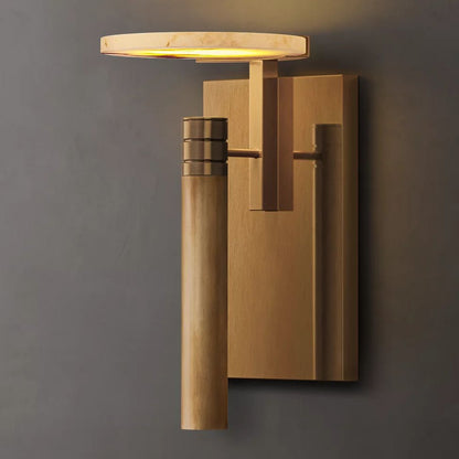 Halver Alabaster Dome Wall Sconce