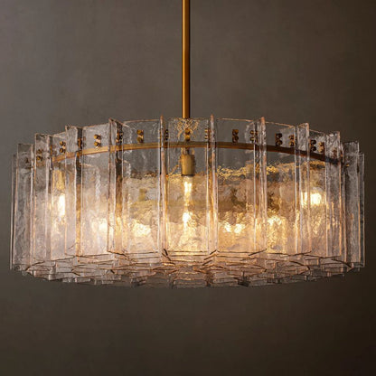 Lattice Module Glass Round Chandelier 37"