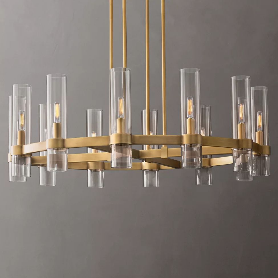 Ravelle Clear Glass Round Chandelier 36"