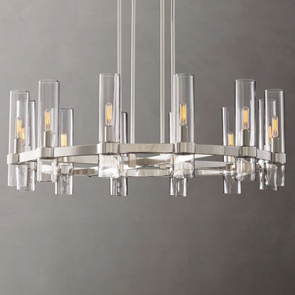 Ravelle Clear Glass Round Chandelier 36"
