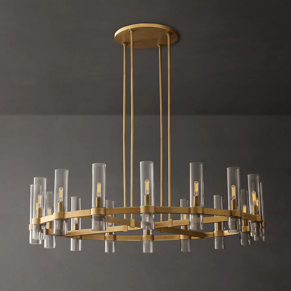 Ravelle Clear Glass Round Chandelier 48"