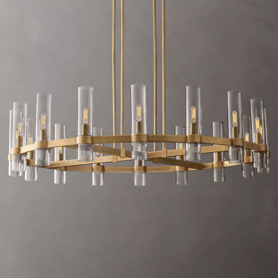 Ravelle Clear Glass Round Chandelier 48"