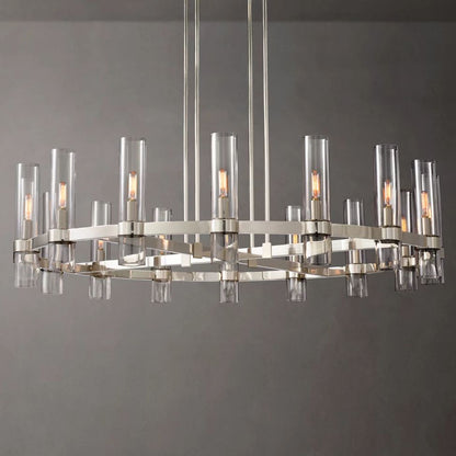 Ravelle Clear Glass Round Chandelier 48"